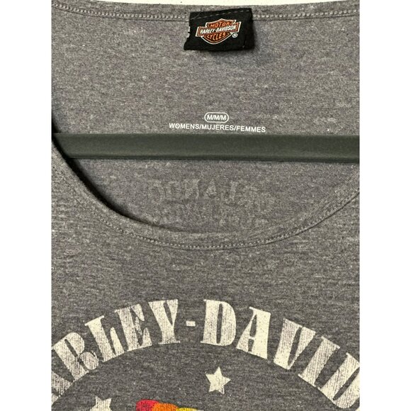 Harley Davidson Motorcycle Gray Ladies Racer Back Orlando Tank Top SZ Medium - Picture 6 of 7